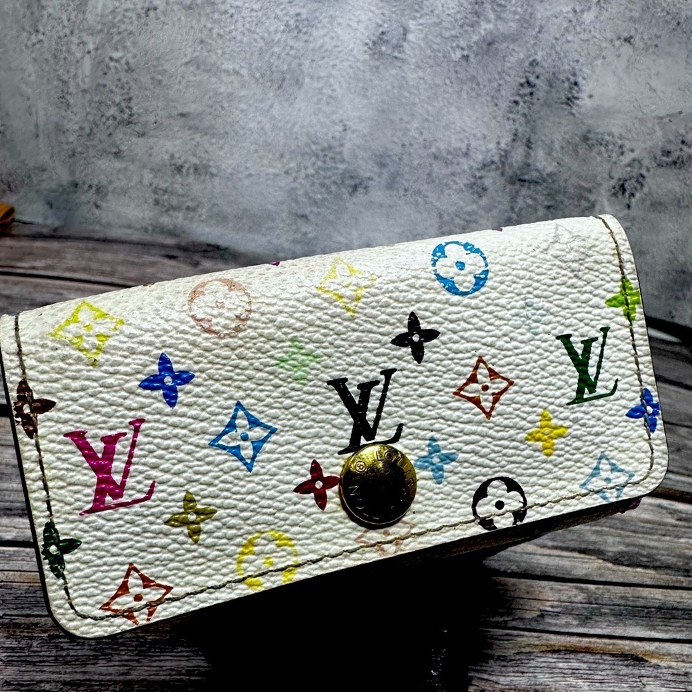 LOUIS VUITTON Monogram multicolor White Multi Color logos Key Case 4​​​